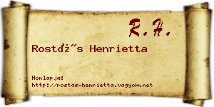 Rostás Henrietta névjegykártya