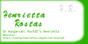 henrietta rostas business card